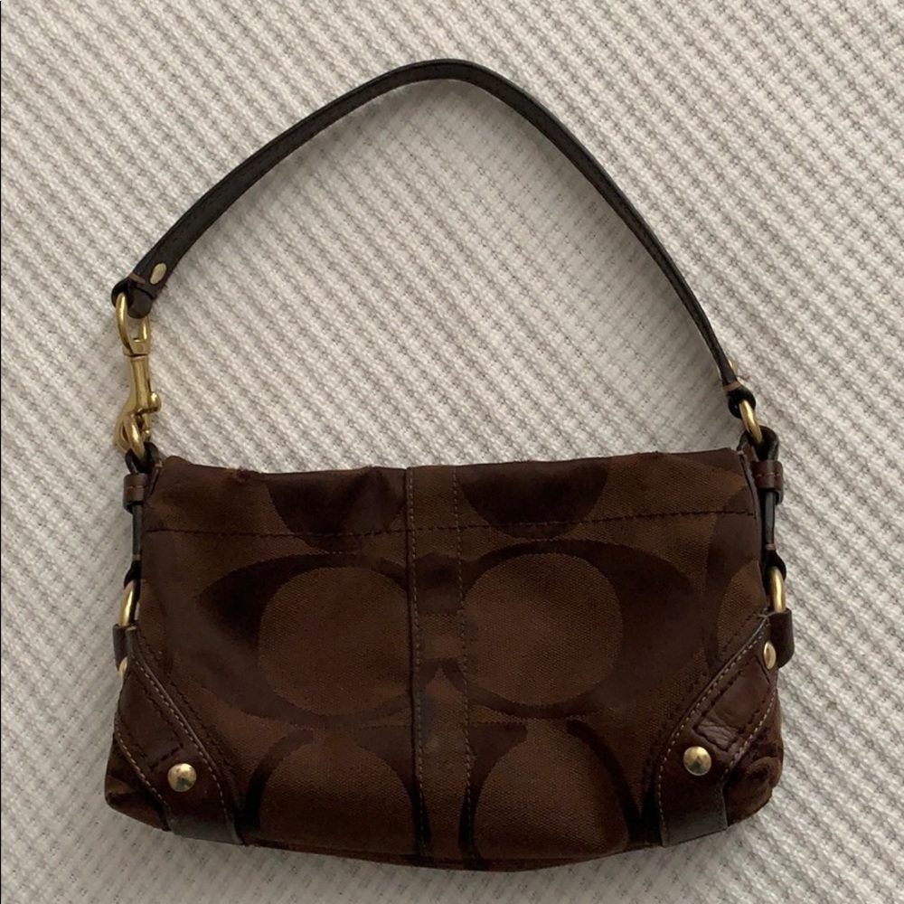 vintage brown coach hand bag